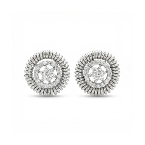 حلق ذهب أبيض والماس