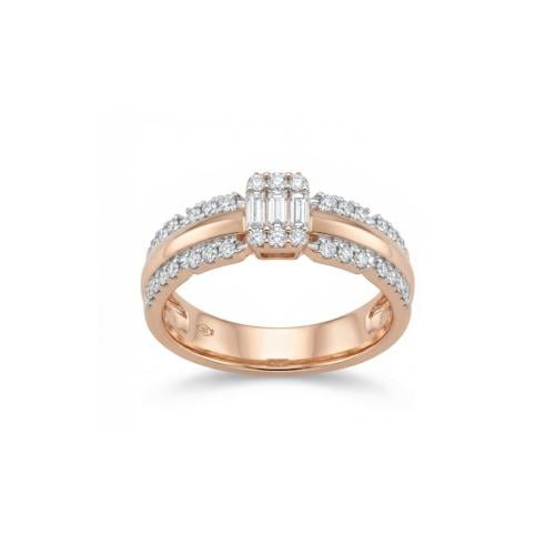 خاتم الماس ذهب روز جولد عيار18