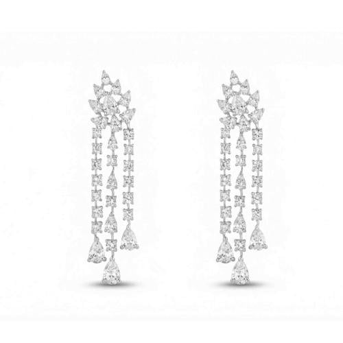 حلق الماس ذهب ابيض عيار18