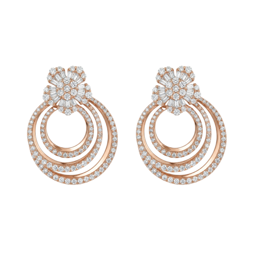 حلق الماس ذهب اصفر عيار18