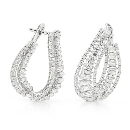 حلق الماس ذهب ابيض عيار18