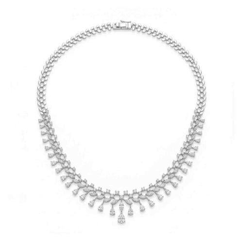 عقد الماس ذهب ابيض عيار18