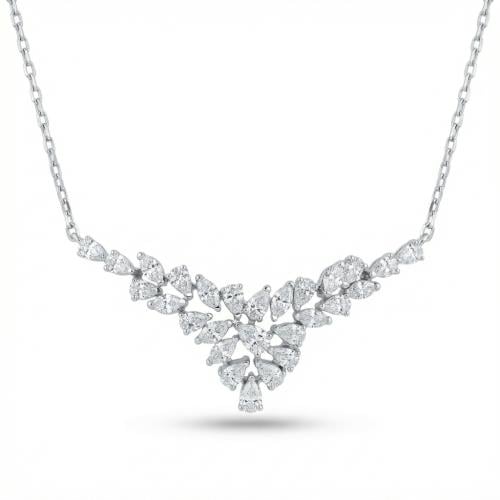 عقد الماس ذهب ابيض عيار18