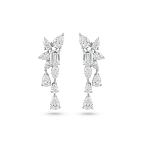 حلق الماس ذهب ابيض عيار18