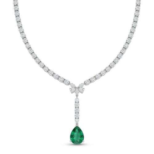 عقد الماس ذهب ابيض عيار 18