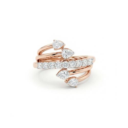 خاتم الماس ذهب روز جولد عيار18