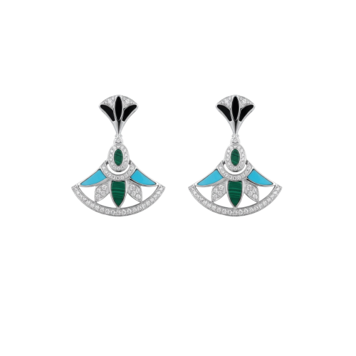 حلق الماس ذهب ابيض عيار18