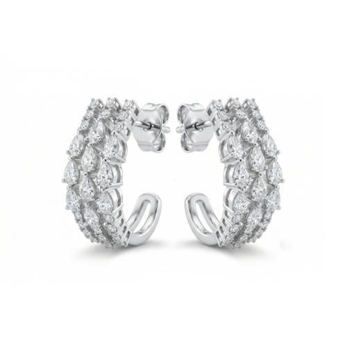 حلق الماس ذهب ابيض عيار18