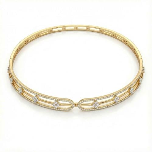 عقد الماس ذهب اصفر عيار18