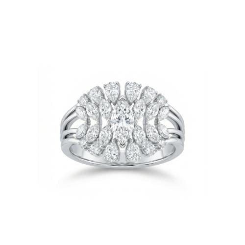 خاتم الماس ذهب ابيض عيار18