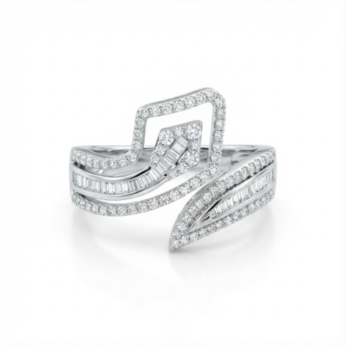 خاتم الماس ذهب ابيض عيار18