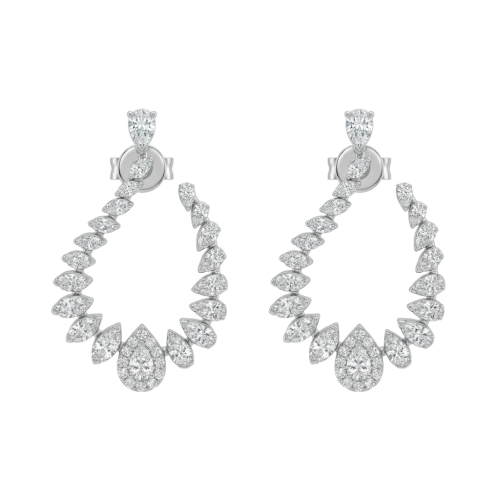 حلق الماس ذهب ابيض عيار18