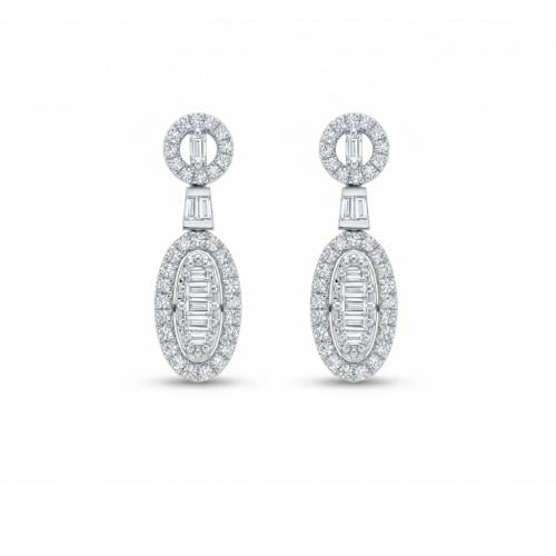 حلق الماس ذهب ابيض عيار18