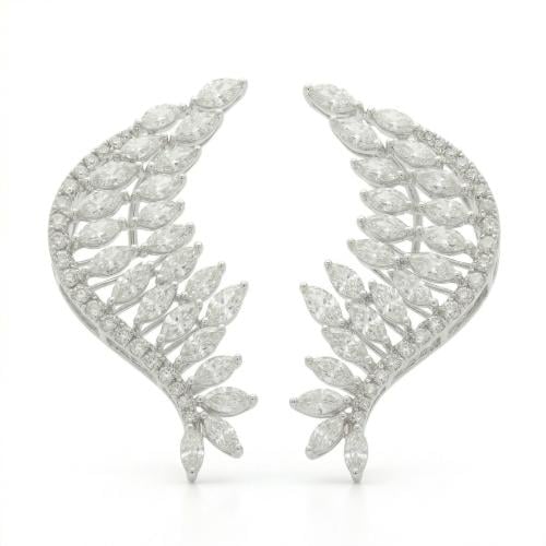 حلق الماس ذهب ابيض عيار18