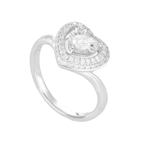 خاتم الماس ذهب ابيض عيار 18