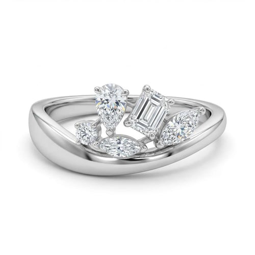 نص طفم ذهب ابيض و الماس عيار 18