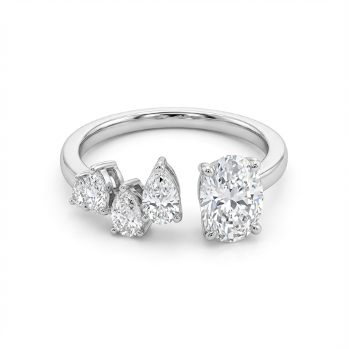 خاتم الماس ذهب ابيض عيار18