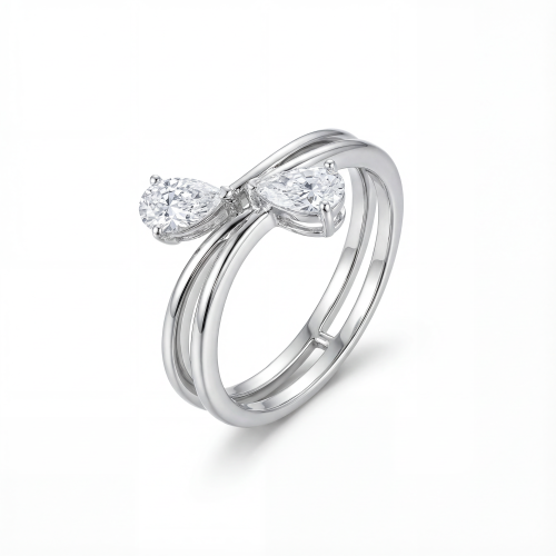 خاتم الماس ذهب ابيض عيار18