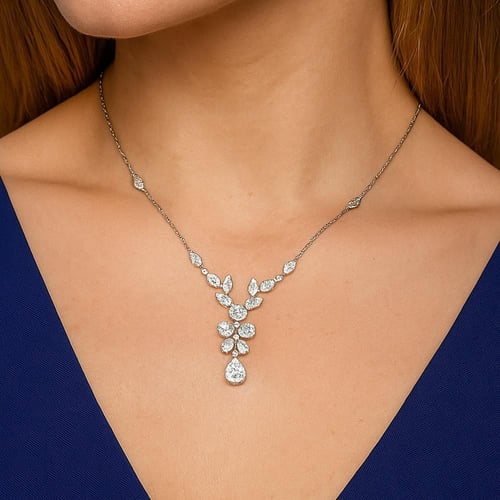 عقد ذهب ابيض والماس