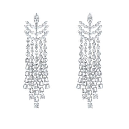 حلق الماس ذهب ابيض عيار18