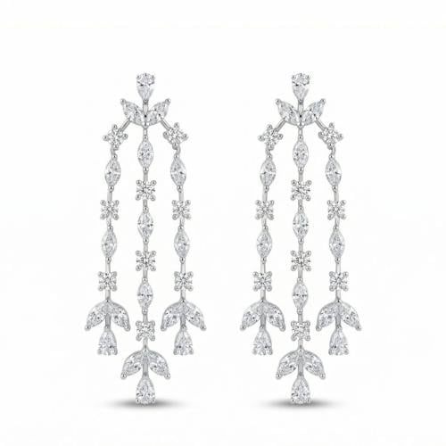 حلق الماس ذهب ابيض عيار18