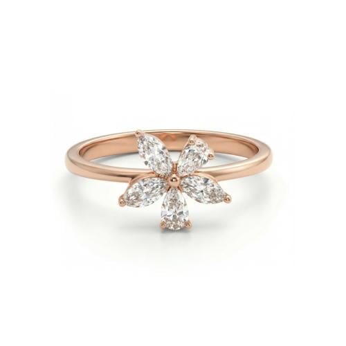 خاتم الماس ذهب روز جولد عيار18