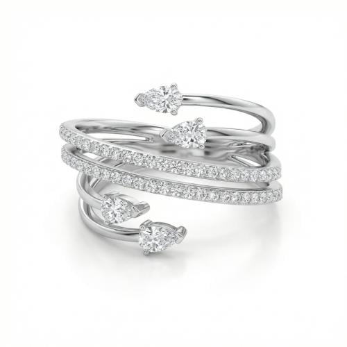 خاتم الماس ذهب ابيض عيار18