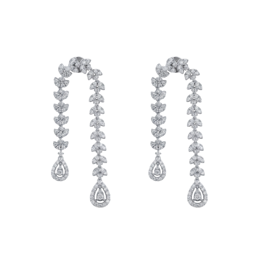 حلق الماس ذهب ابيض عيار18