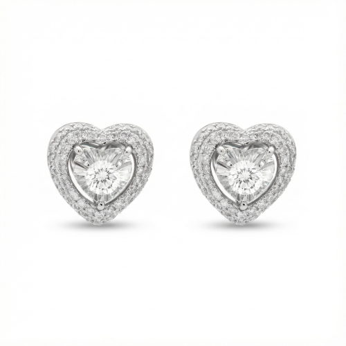 حلق الماس ذهب ابيض عيار18