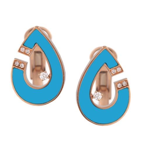 حلق ذهب روز قولد والماس