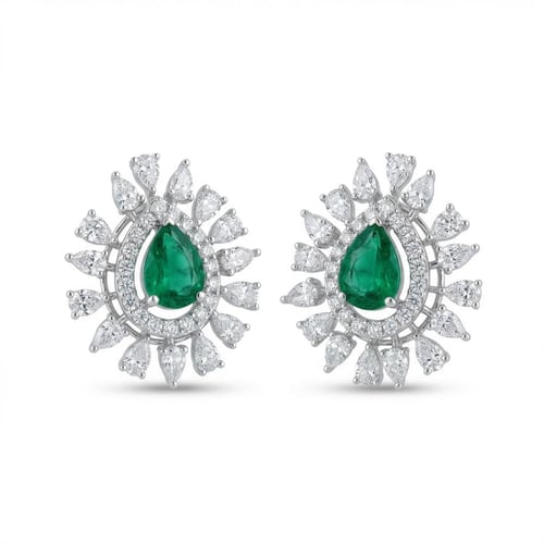 نص طفم ذهب ابيض و الماس عيار 18