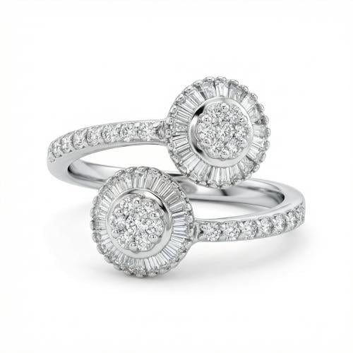 خاتم ذهب ابيض والماس