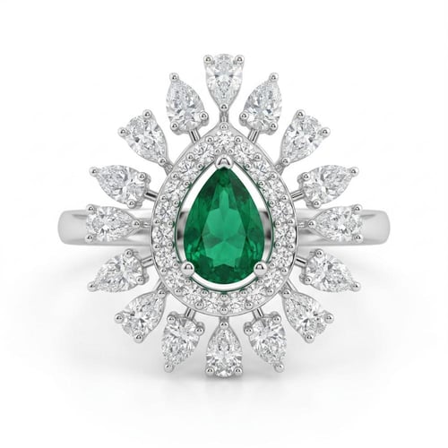 نص طفم ذهب ابيض و الماس عيار 18