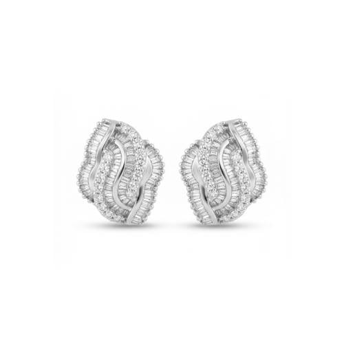 حلق الماس ذهب ابيض عيار18