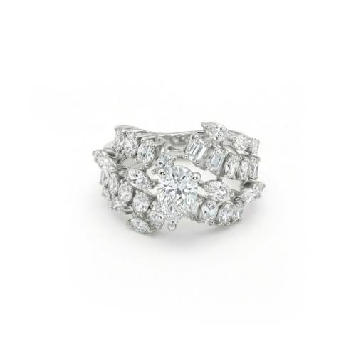 خاتم الماس ذهب ابيض عيار18