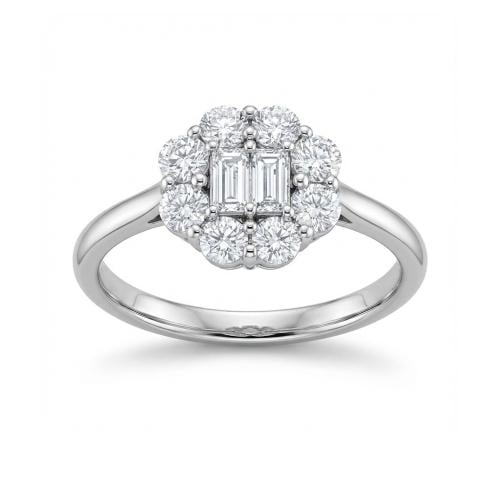 خاتم الماس ذهب ابيض عيار18