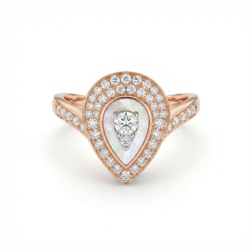 خاتم الماس ذهب روز جولد عيار18