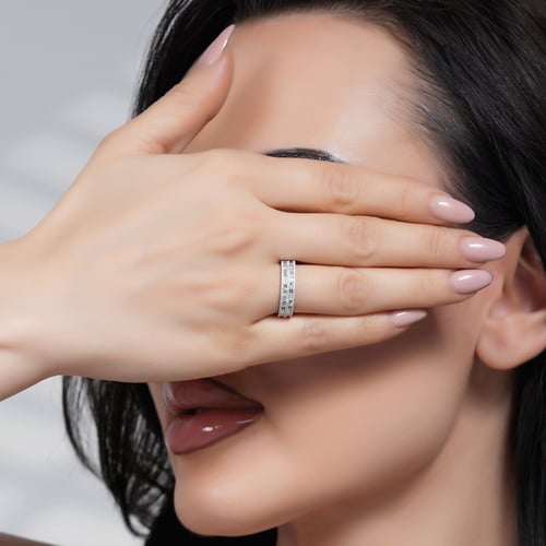 خاتم ذهب ابيض والماس