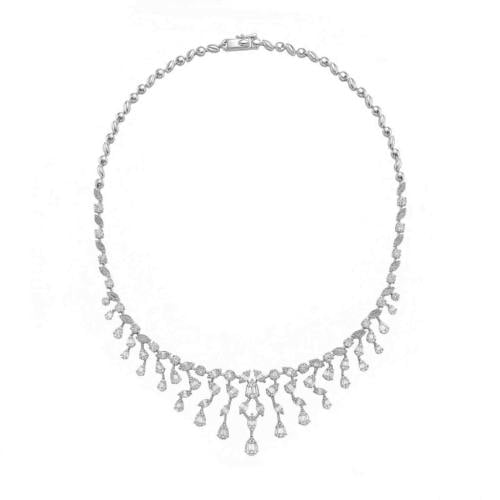 عقد الماس ذهب ابيض عيار18