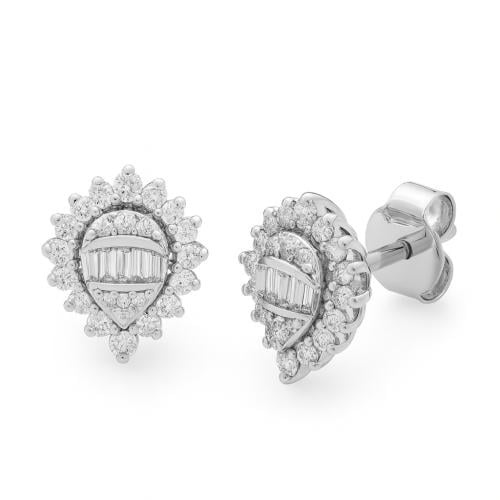 حلق الماس ذهب ابيض عيار18