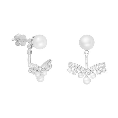 حلق ذهب ابيض والماس