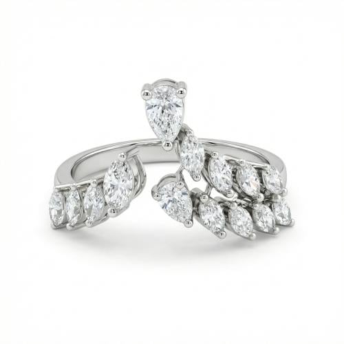 خاتم الماس ذهب ابيض عيار 18