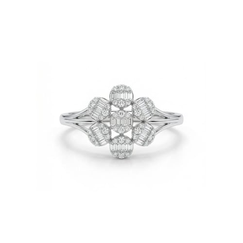 نصف طقم الماس ذهب ابيض عيار 18