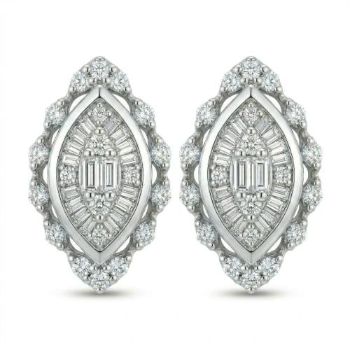 حلق ذهب ابيض والماس