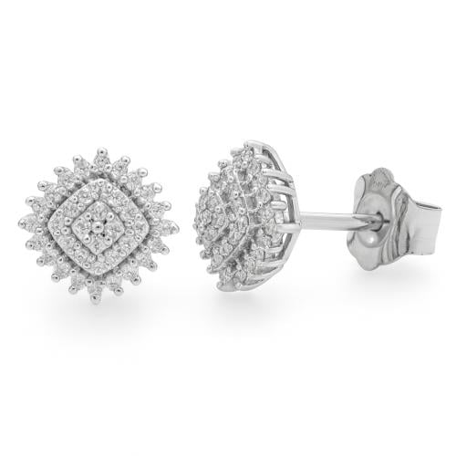 حلق الماس ذهب ابيض عيار18