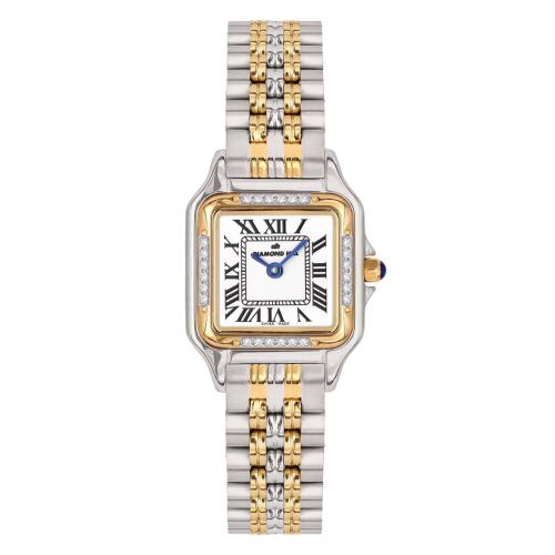 ساعة الماس نسائية ماركة دايموند هيل فضي ذهبي