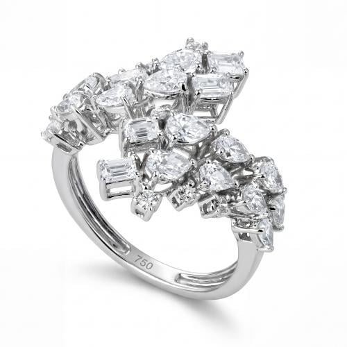 خاتم الماس ذهب ابيض عيار18