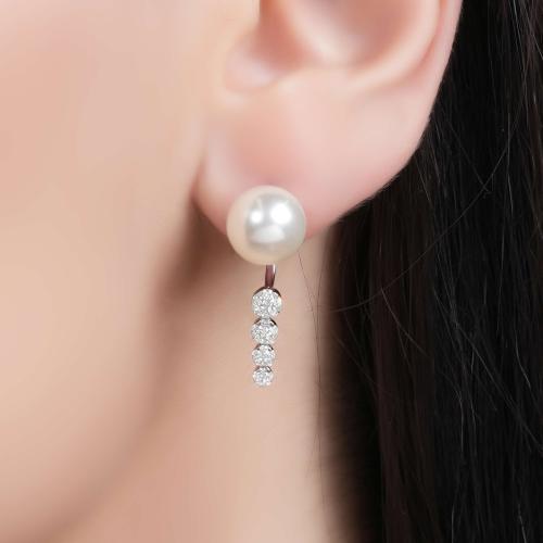 حلق ذهب ابيض والماس