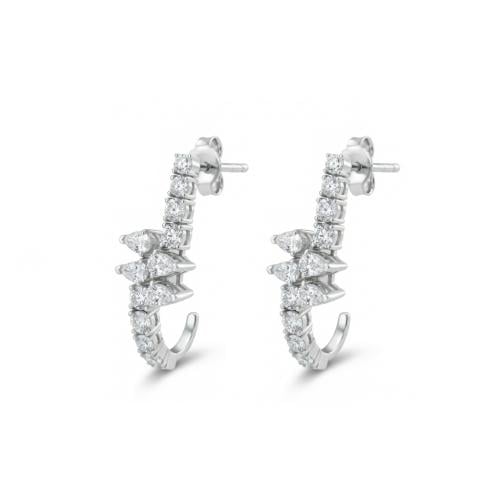 حلق الماس ذهب ابيض عيار18