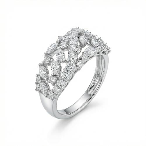 خاتم الماس ذهب ابيض عيار18